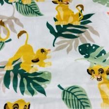 Disney Baby Lion King Simba Blanket Green Leaves Tan Back Jungle 30x40" Lovey