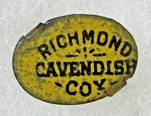 Vintage TOBACCO TIN TAG: 1890-1920  Richmond - Cavendish Company