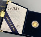 2000-W US 1/10th ozt .999 Proof Gold $5 Eagle Coin w/ogp L24944