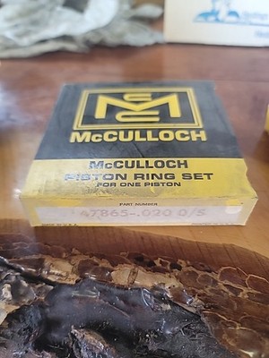Rare NOS McCulloch Piston Ring Set 47865-.020 Oversize .020'' O/S Vintage Kart...