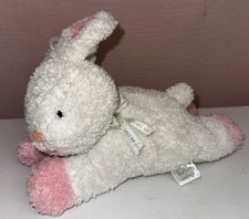 Carters Starters Plush White Pink bunny rabbit Baby Toy Working Music Box 9”