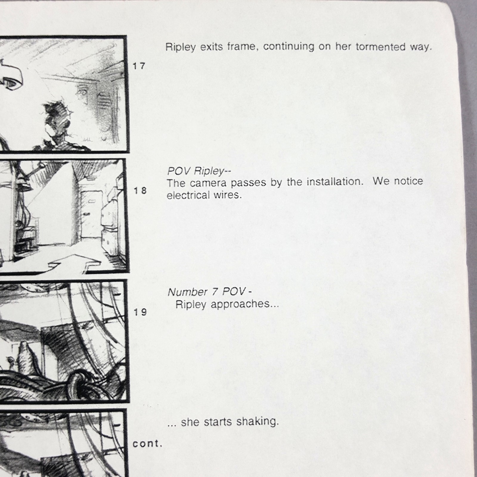 Image 9 of Alien: Resurrection - Production Used Storyboard, Ripley Cloning Area, Hand Note