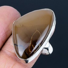 Montana Agate Gemstone Handmade 925 Sterling Silver Jewelry Ring 8.5