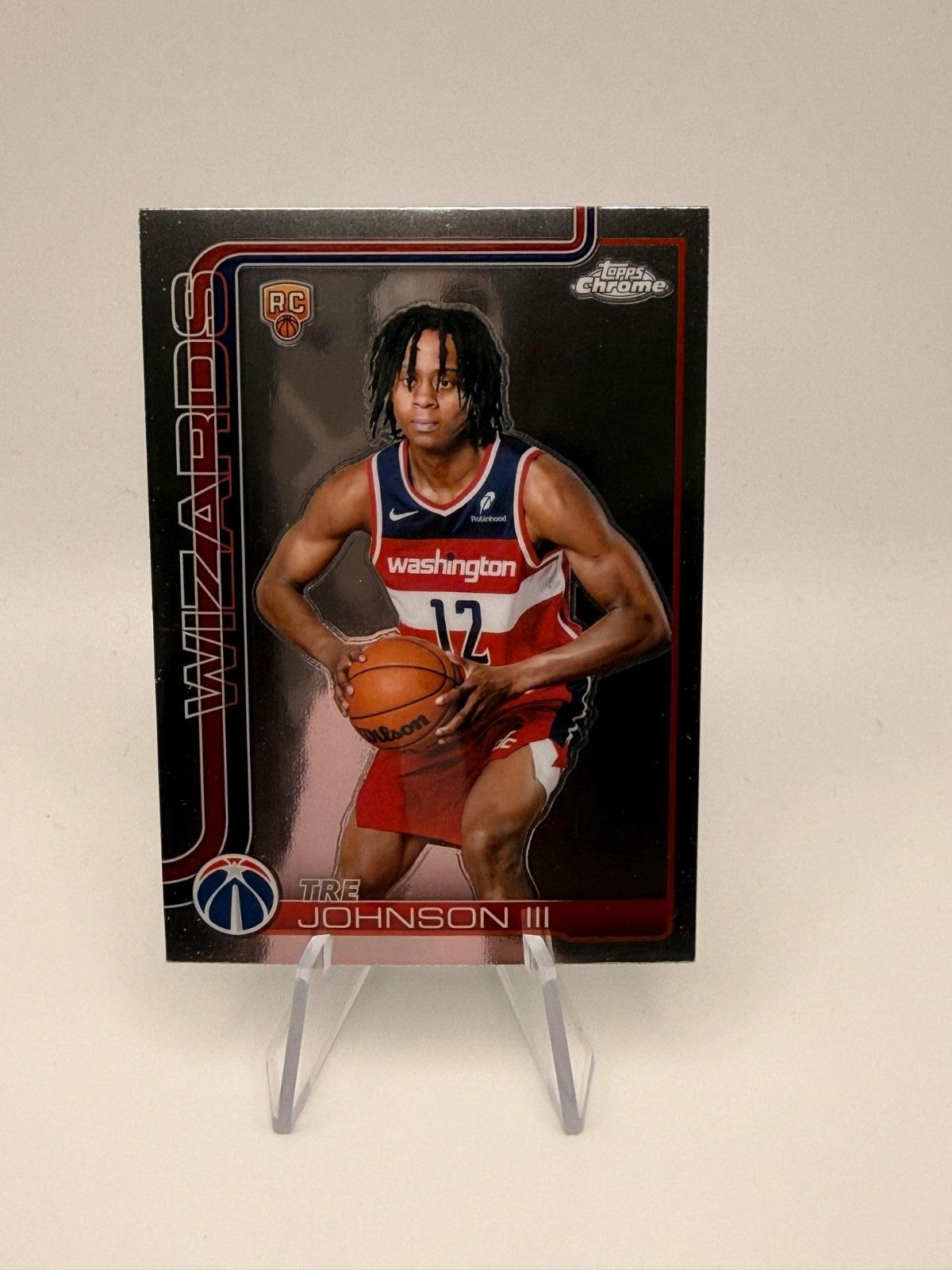 2025-26 Topps Chrome Tre Johnson III Image Variation RC SSP #256 Wizards