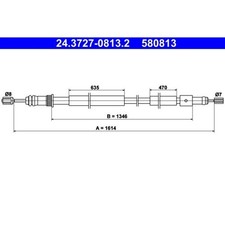 ATE 24.3727-0813.2 Seilzug Feststellbremse für PEUGEOT 306 7B N3 N5 7E 7A 7C