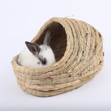 Natural Straw Woven Rabbit House Green Cozy Nest for Small Pets