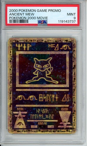 SWIRL 2000 POKEMON GAME MOVIE POKEMON 2000 MOVIE ANCIENT MEW PSA 9