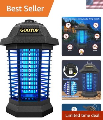 Lightweight Indoor Outdoor Mosquito Zapper - 3 Prong Plug with 1/2 Acre Coverage