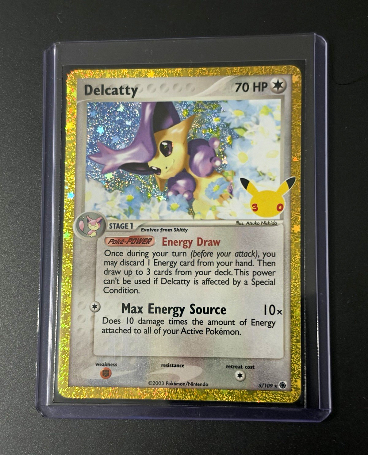 Pokémon TCG Delcatty 5/109 Holo Rare EX 30th anniversary, FAST SHIP