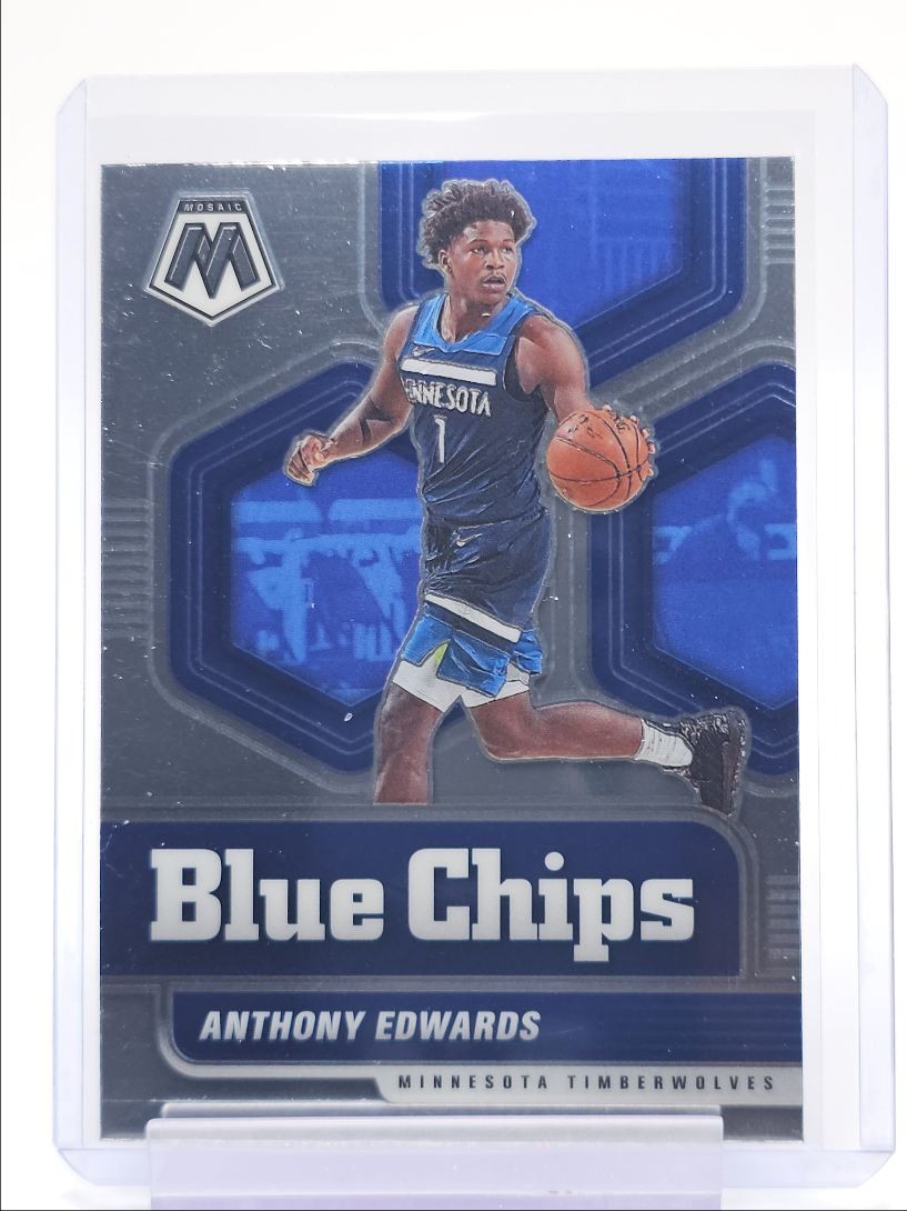 ANTHONY EDWARDS 2020-21 MOSAIC ROOKIE BLUE CHIPS TIMBERWOLVES RC Q5384