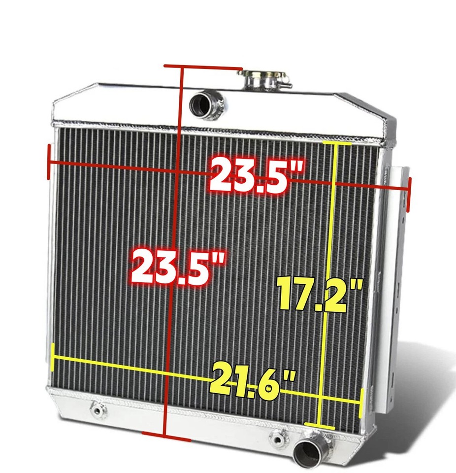 3 Row Aluminum Radiator Fits 1955-1957 Chevy Bel Air Nomad 150 210 V8 ...