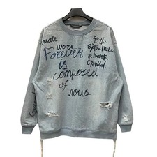 ZARA MAN Denim Chambray Vintage Sweatshirt, Size L