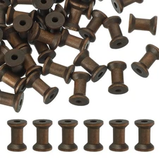 Wooden Empty Spools Unfinished Wood Thread Spools, 1.2"x0.8" Fit for Embroide...
