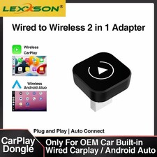 2 in 1 USB Auto Wireless CarPlay Adapter For iPhone Wireless Dongle Plug   Play