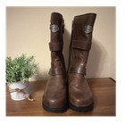 Harley-Davidson Brown Leather Mid-Calf Biker Boots Zip Women’s US 8 EU 39