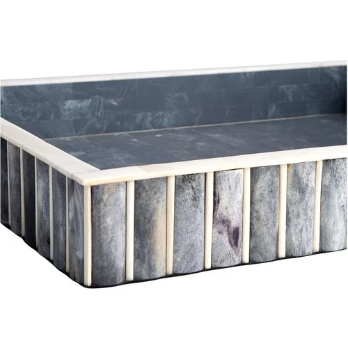 Cyan Design 11837 Lapis Blue and White Tray, Small - Picture 7 of 7