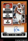 2023 Contenders Optic Rookie Ticket Orange #131 Duop Reath RC AUTO 08/25 Blazers