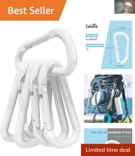 Lightweight 2.36'' Locking Carabiner Clips - 6pcs Aluminum Keychain Essentials