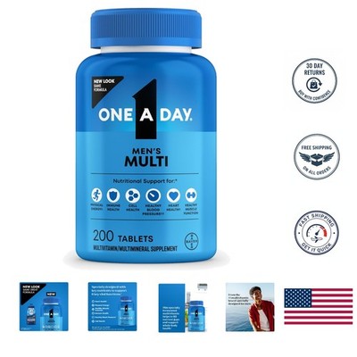 200-Count Men's Health Multivitamin for Heart & Immune Support - Gluten Free