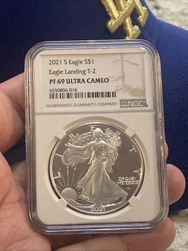 2021 S ~ NGC PF69 ULTRA CAMEO 1 OZ AMERICAN SILVER EAGLE (EAGLE LANDING TYPE 2)
