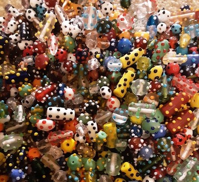 Lampwork Bumpy Bead Random Assortment 40 Pc (D10)