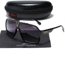 New Men's Women's Retro Carrera Sunglasses Large Square Frame Glasses Box C49