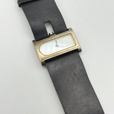 TOKYObay Rectangular Analog Watch Leather Cuff Wide Band Minimalist White