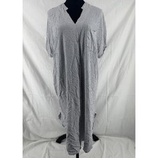 Simply Vera Vera Wang Womens XXL Striped V-Neck Midi Shift Dress Navy White