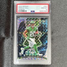 Panini 2022 Mosaic Breece Hall Genesis Mosaic Prizm Rookie #307 PSA 10 Jets
