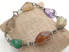 BRACCIALE PIETRE DURE NATURALI  IN GABBIA