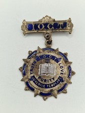 Vintage IOGT Juvenile Templars Enamel Medal Temperance Badge Truth Love Purity
