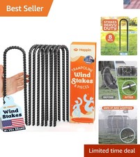 Galvanized Steel Heavy Duty Stakes - 12'' Ground Anchor Set of 8 for All Weather