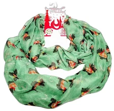 Scarf Double Infinity Womens Dogs & Candy Canes Scottie Christmas WomensVTG NWT!