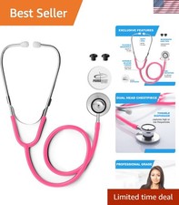 22 Inch Pink Stethoscope - Versatile Aluminum Diagnostic Tool for Professionals