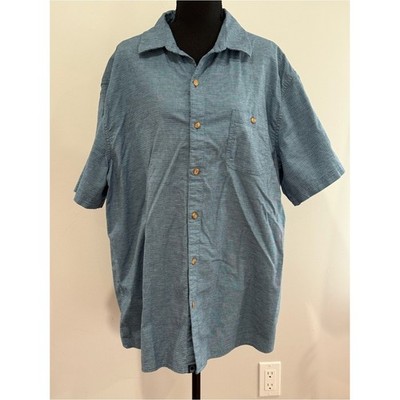 New Eventide 2X Men's Short-Sleeve Button-Up Shirt in Blue 766