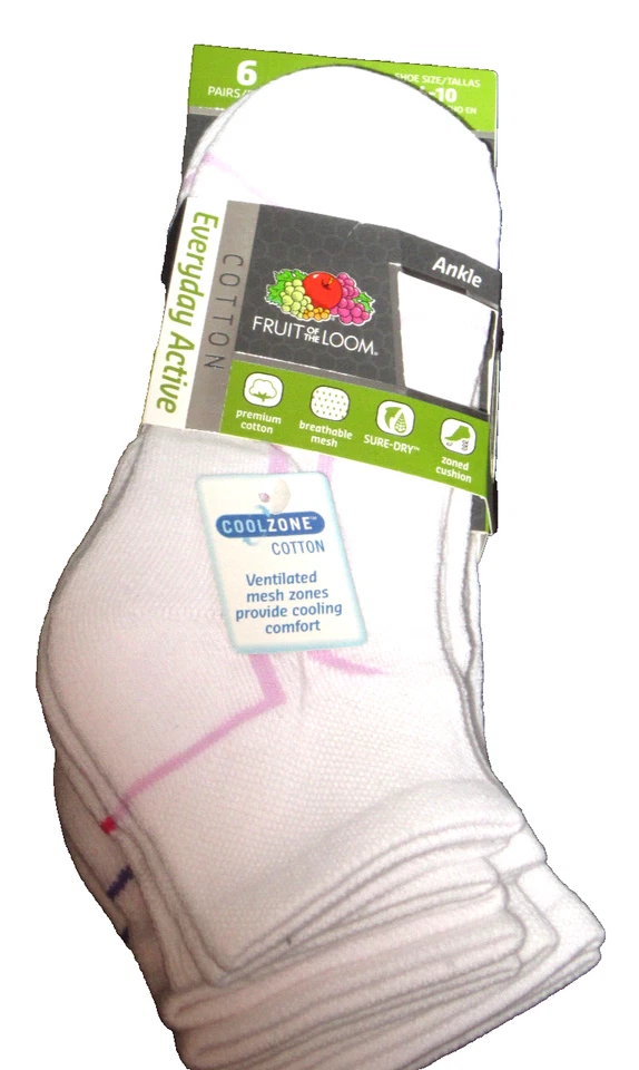 6 pares de calcetines acolchados confort activo para mujer Fruit of the Loom 4-10 Foto 4 de 4
