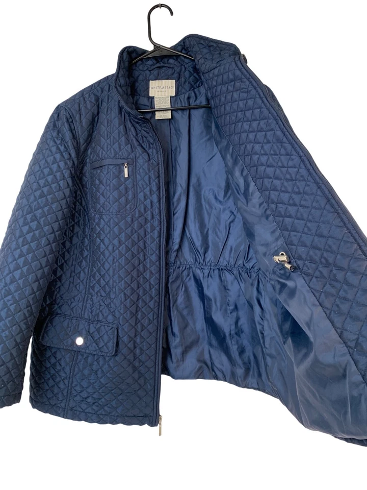 White Stag Womens Quilted Navy Jacket 2X Polyester/Nylon Full Zip RII10580 - Image 3 of 4