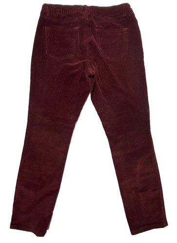 D Jeans Corduroy Pants Womens Petite 10 Modern Maroon Straight Stretch EUC - Picture 9 of 9