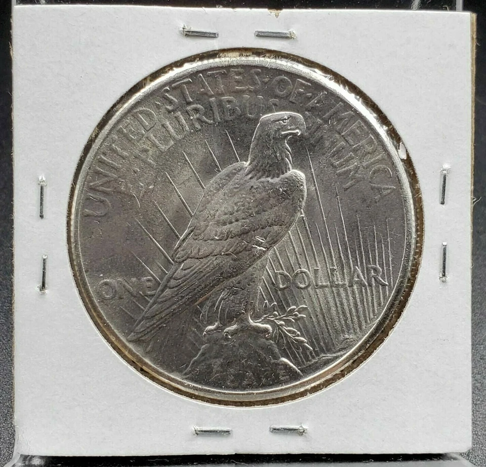 1925 P $1 CH BU Peace Dollar Error Struck Thru Through Grease MISSING MOTTO LTRS - Image 2 of 2