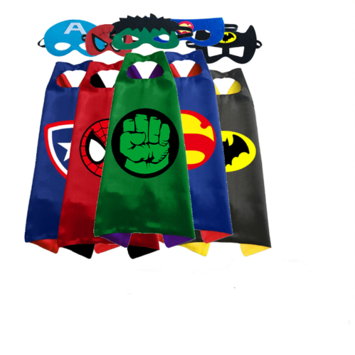 Book Week Marvel Superhero Lron Hulk Batman Cape Mask Costume Cosplay Kids Gift - Picture 1 of 9