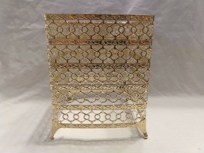 Vintage bright gold toned filigree Metal Kleenex Tissue ...