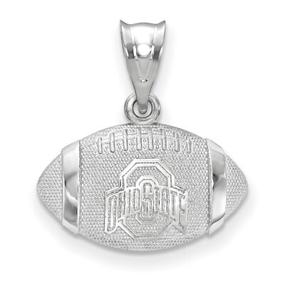 Ohio State Buckeyes Schule Name auf Fußball geformtem Anhänger in Sterlingsilber