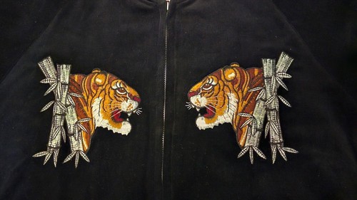 Hoshihime Yokosuka souvenir embroidery bamboo tiger jacket men's US M size - Picture 6 of 13