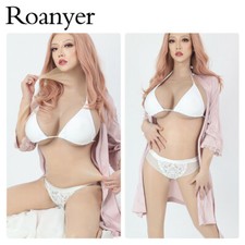 Roanyer Full Cover Silicone Bodysuit with H Cup Fake Boobs for Crossdresser Cos