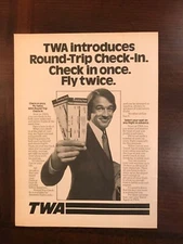 1978 vintage original print ad TWA Airlines Round-Trip  Check In