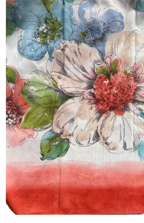 Cortina de chuveiro Saturday Knight coral aquarela floral tecido poliéster 70x72 - Imagem 2 de 4