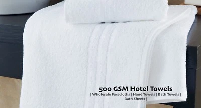 Hotels & Institutional Towels White | 500 GSM | 100% Organic Cotton | Wholesale