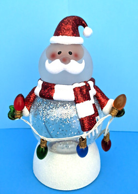 2011 Hallmark Santa Claus Snow Globe Happy Holidays Christmas Light Motion VIDEO