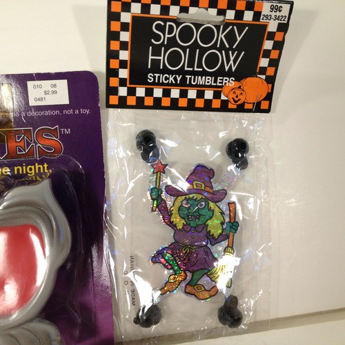Vintage Halloween Lot 1990's Gibson Ghost Scarecrow, Ghoulies Blinkers, Tumblers - Picture 2 of 10