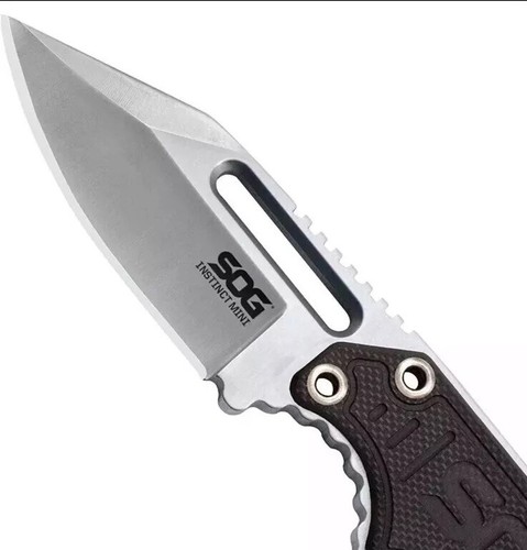 SOG INSTINCT MINI EDC Tactical Full Tang Fixed Blade G10 NECK Knife Nylon Sheath - Picture 5 of 10